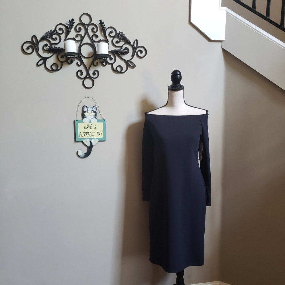 Eliza J off the Shoulder Navy Dress *NWT*